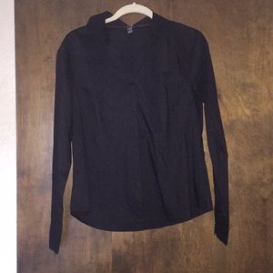 Sleek Black Button Down Top